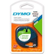 Dymo DYMO LetraTag Paper Label Tape Cassette, 1/2in x 13ft, White, 2/Pack 10697